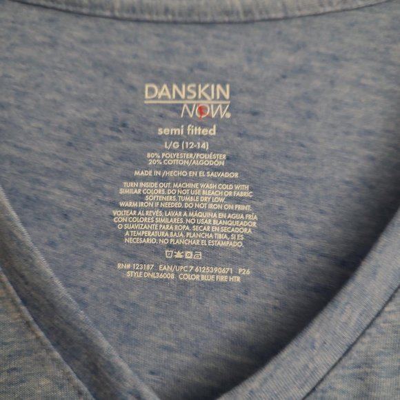 Danskin Now "Strong and Fierce" Large Blue Short sleeve t-shirt - Picture 3 of 5